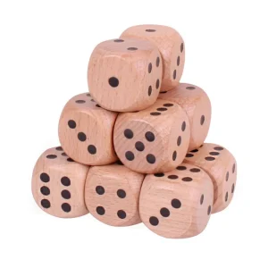 Best Natural Giant Dice (Pack of 12) Traditional Wooden Games