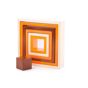 Discount Natural Wooden stacking squares Wooden Puzzles And Activity Toys | Traditional Wooden Toys