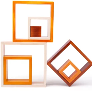 Discount Natural Wooden stacking squares Wooden Puzzles And Activity Toys | Traditional Wooden Toys