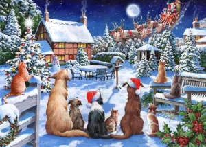 Clearance No 19 Santa Paws – 1000 Piece Jigsaw Puzzle Children's Wooden Puzzles