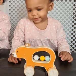 Fashion Push Along Bear Wooden Push And Pull Along Toys