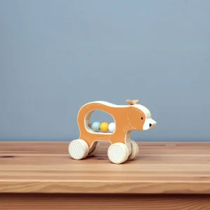 Fashion Push Along Bear Wooden Push And Pull Along Toys