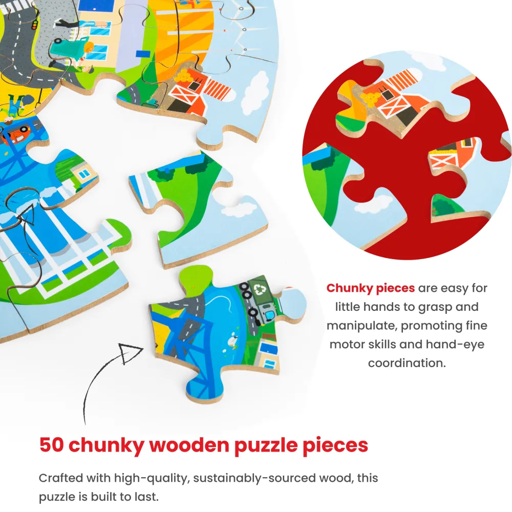 recycling_circular_floor__2.webp Fashion Recycling Circular Floor Puzzle (50pc) Wooden Puzzles And Activity Toys | Children's Wooden Puzzles