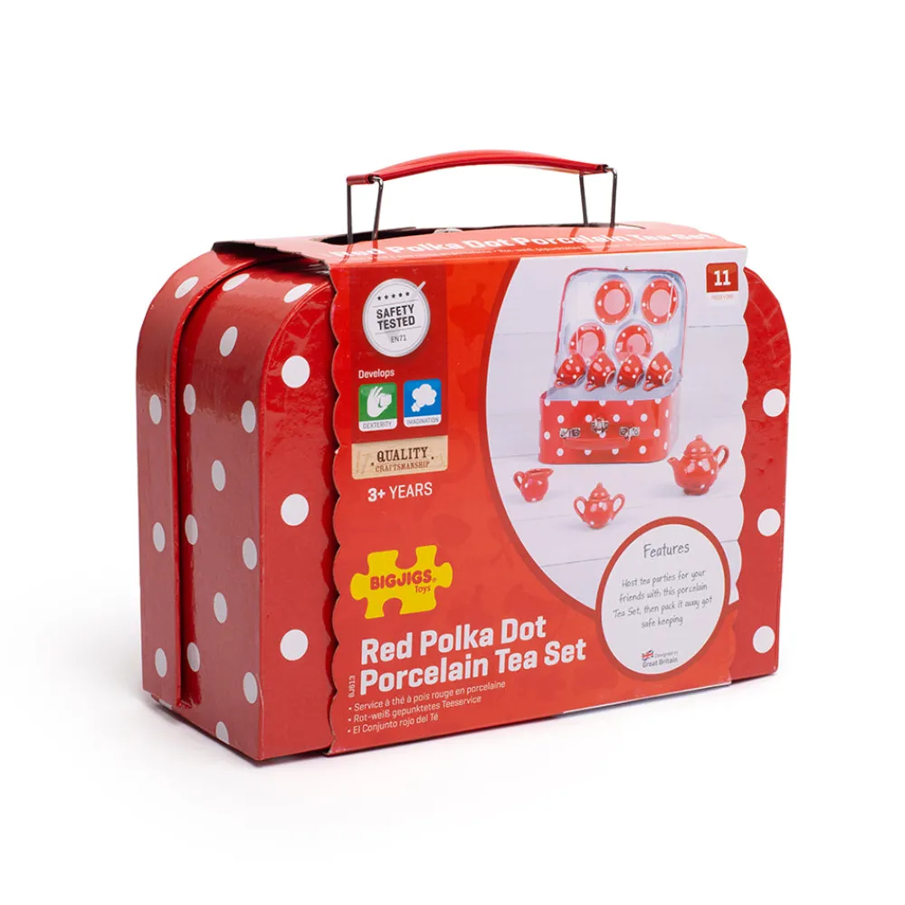 red_polka_dot_porcelain_t_6.webp New Red Polka Dot Porcelain Tea Set Play Shop Cook And Share | Wooden Toy Food Sets