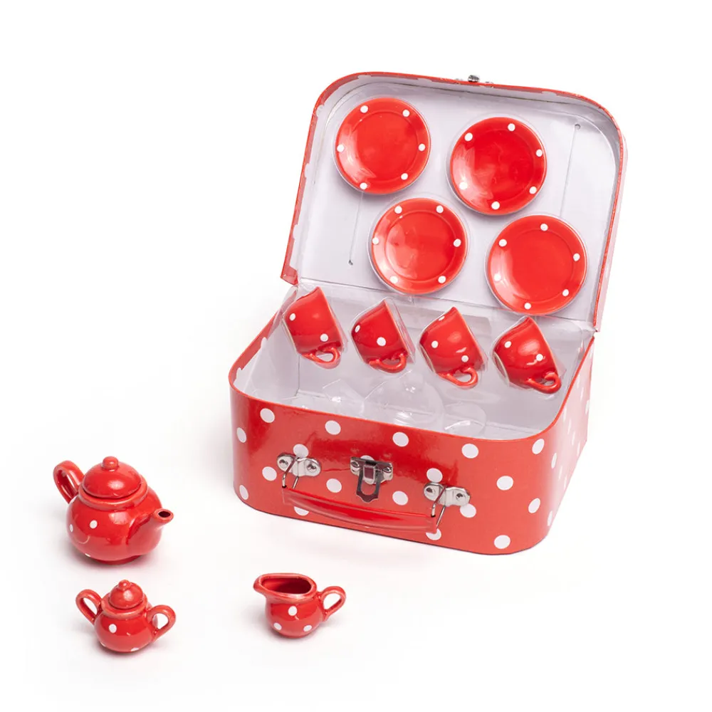 red_polka_dot_porcelain_t_7.webp New Red Polka Dot Porcelain Tea Set Play Shop Cook And Share | Wooden Toy Food Sets