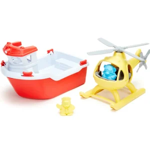 Sale Rescue Boat with Helicopter Bath Toys | Gifts For 3 Year Olds