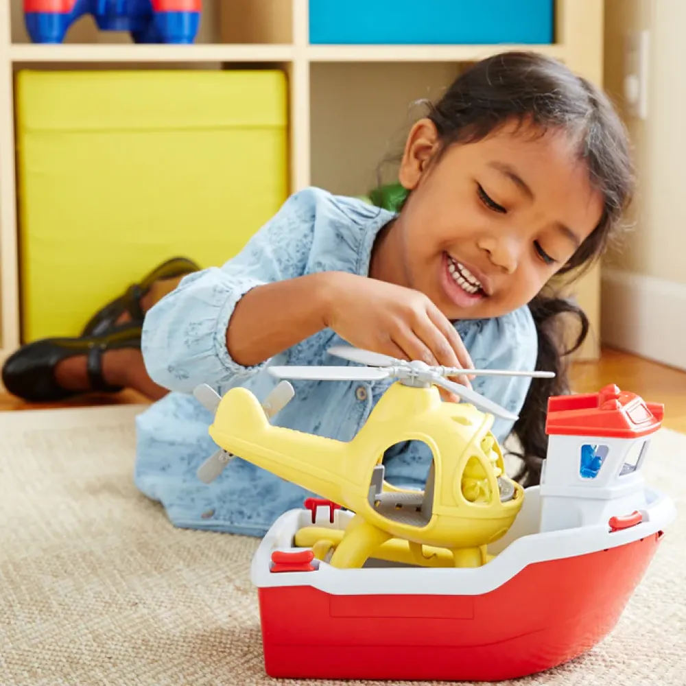 rescue_boat_with_helicopt_2.webp Sale Rescue Boat with Helicopter Bath Toys | Gifts For 3 Year Olds