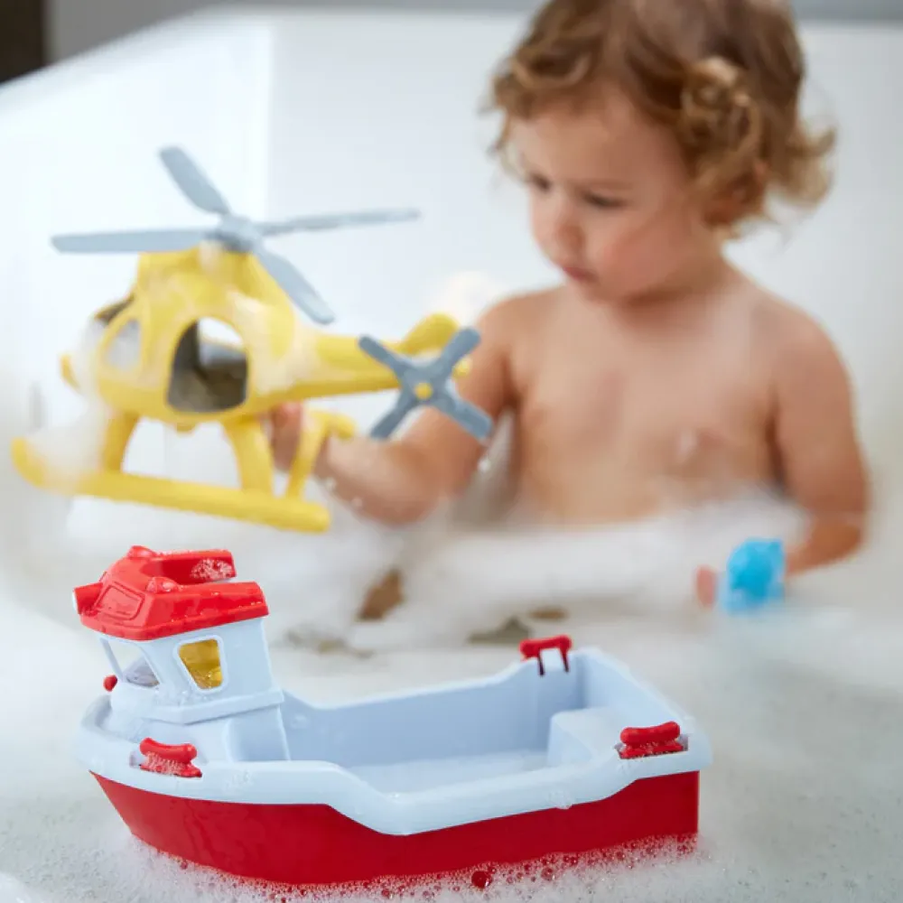 rescue_boat_with_helicopt_3.webp Sale Rescue Boat with Helicopter Bath Toys | Gifts For 3 Year Olds