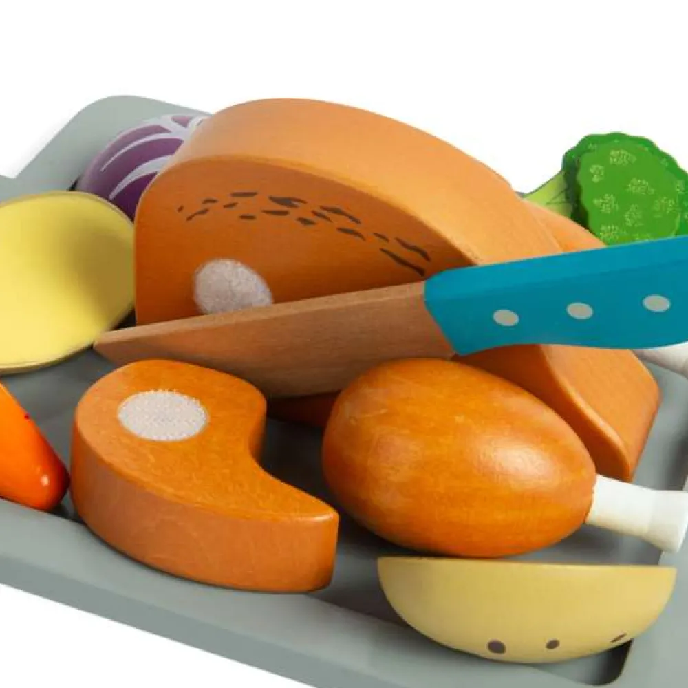 roast_dinner_set_5.webp Fashion Roast Dinner Set Wooden Toy Food Sets | Shopping Role Play