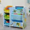 Clearance Safari Book Display Unit with Fabric Storage Boxes Kids Kid’s Furniture