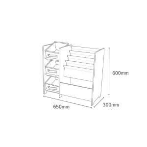 Clearance Safari Book Display Unit with Fabric Storage Boxes Kids Kid’s Furniture