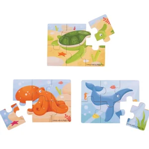 Hot Sealife (6 Piece Puzzles) – 3 Puzzles Wooden Puzzles And Activity Toys | Children's Wooden Puzzles