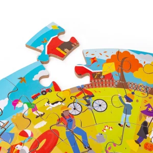 Hot Seasonal Circular Floor Puzzle Wooden Puzzles And Activity Toys | Children's Wooden Puzzles