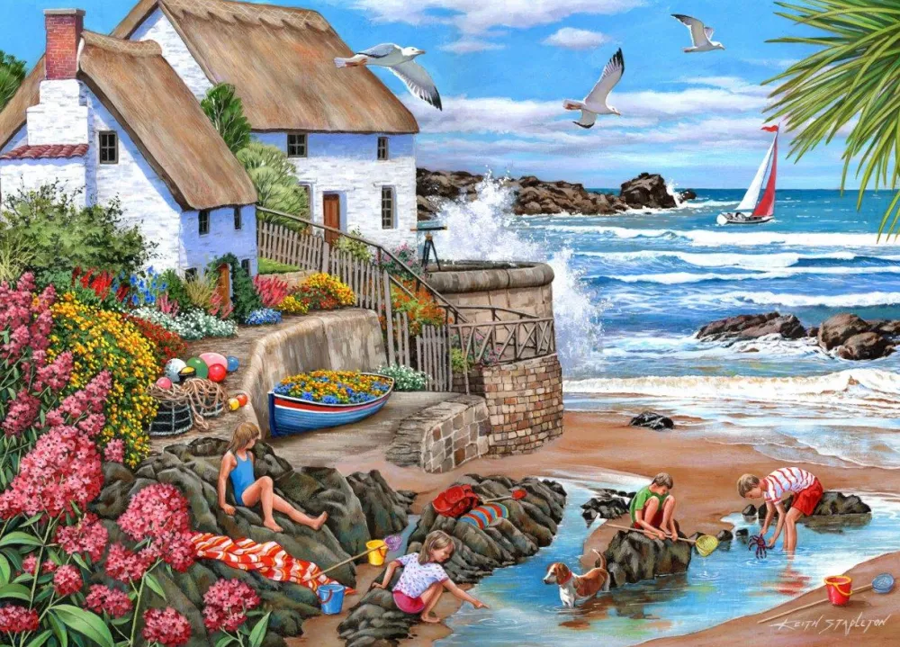 seaspray_cottages___piece_0.webp Outlet Seaspray Cottages – 1000 Piece Jigsaw Puzzle Children's Wooden Puzzles