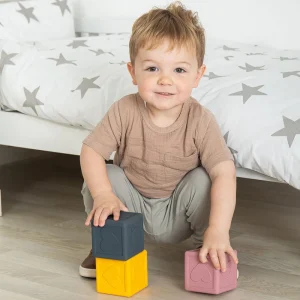 Outlet Silicone Sensory Cubes Wooden Puzzles And Activity Toys | Activity Toys & Games