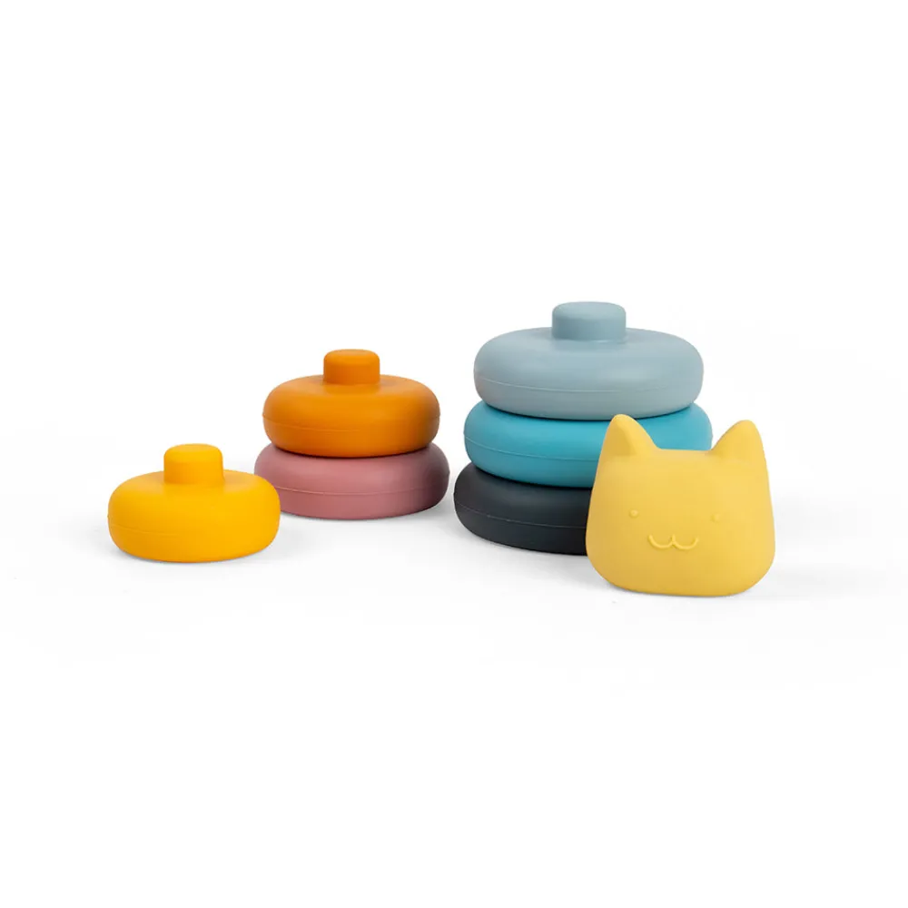 silicone_stacking_cat_2.webp Clearance Silicone Stacking Cat Wooden Puzzles And Activity Toys | Traditional Wooden Toys