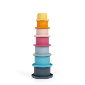 New Silicone Stacking Cups Wooden Puzzles And Activity Toys | Traditional Wooden Toys