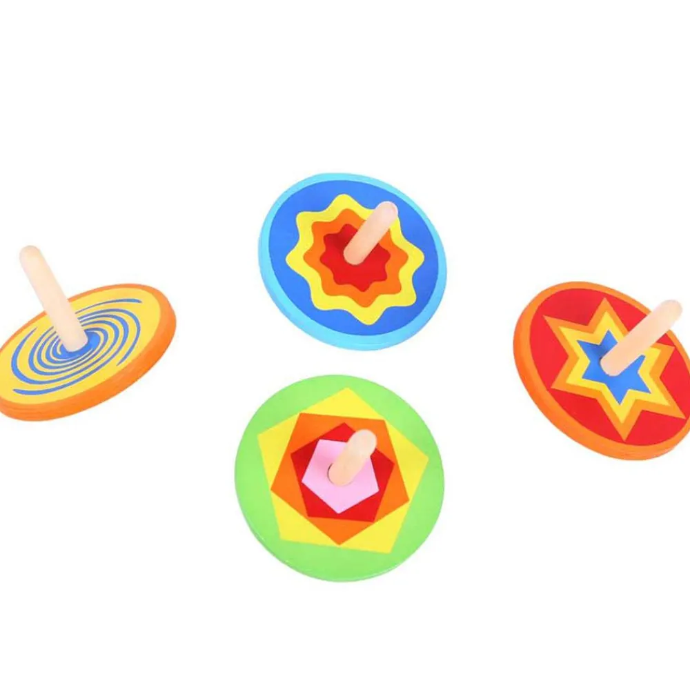 snazzy_spinning_tops_pack_0.webp Best Snazzy Spinning Tops (Pack of 4) Traditional Wooden Toys | Gifts For 5 Yr Olds