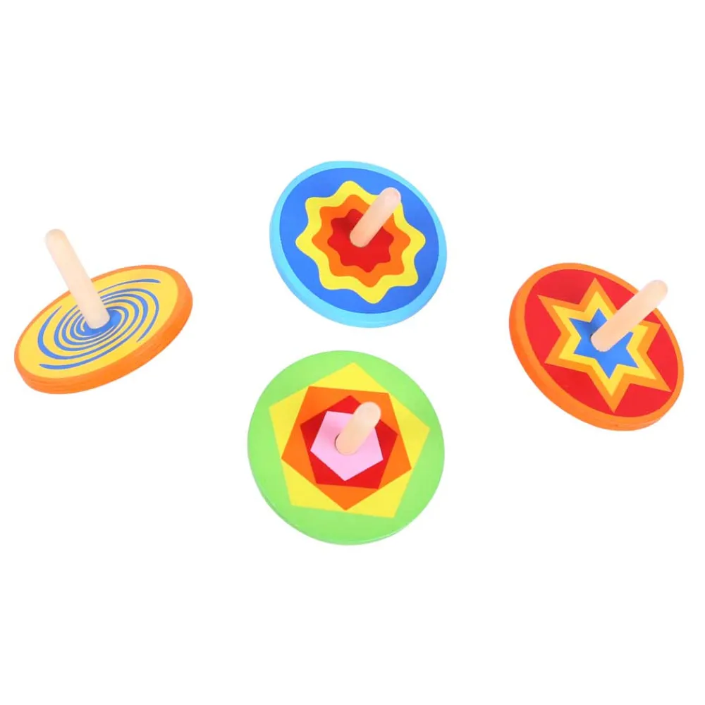 snazzy_spinning_tops_pack_1.webp Best Snazzy Spinning Tops (Pack of 4) Traditional Wooden Toys | Gifts For 5 Yr Olds