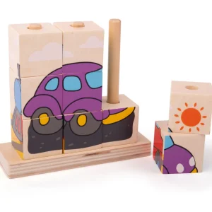 Fashion Stacking Blocks (Transport) Wooden Puzzles And Activity Toys | Traditional Wooden Toys