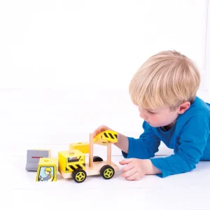 Clearance Stacking Bulldozer Traditional Wooden Toys | Building & Stacking Toys