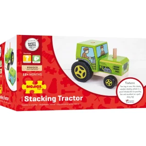 New Stacking Tractor Wooden Push And Pull Along Toys | Building & Stacking Toys