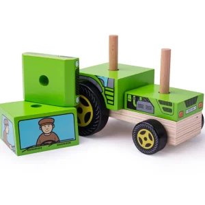 New Stacking Tractor Wooden Push And Pull Along Toys | Building & Stacking Toys