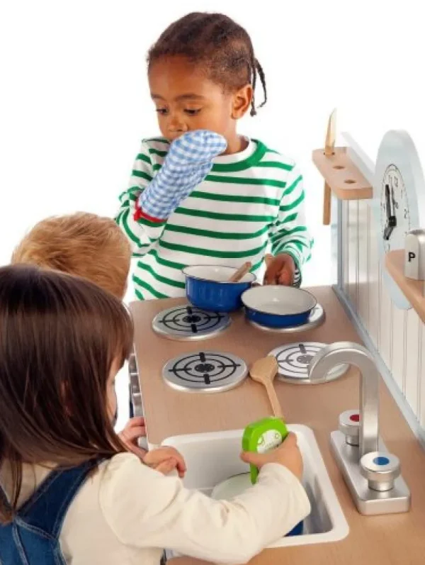 Hot Country Play Kitchen Blue Play Shop Cook And Share | Pretend Play Kitchens