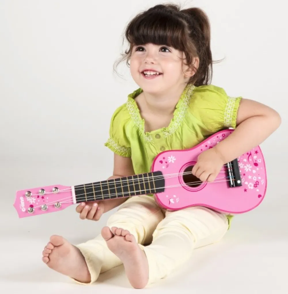 tidlo_pink_guitar_1.webp New Pink Guitar Traditional Wooden Toys | Gifts For 5 Yr Olds