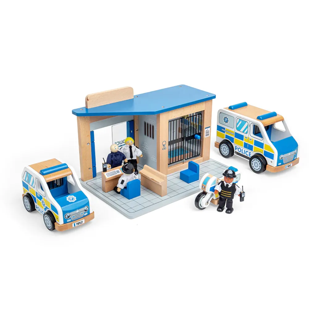 tidlo_police_playset_bund_0.webp Clearance Police Playset Bundle Kids Kids Toy Bundles | Wooden Toy Cars For Children