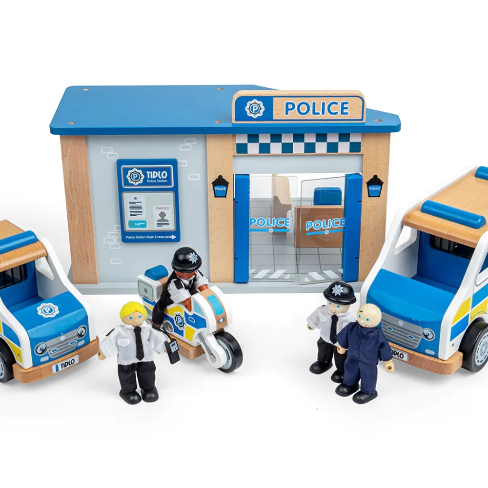 tidlo_police_playset_bund_1.webp Clearance Police Playset Bundle Kids Kids Toy Bundles | Wooden Toy Cars For Children