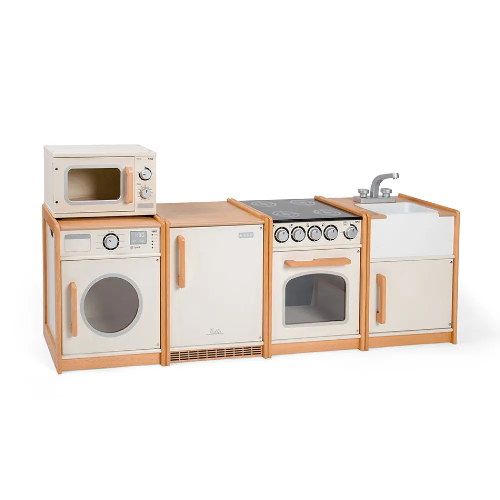 tidlo_white_play_kitchen__0.webp Discount White Play Kitchen Bundle Kids Play Shop Cook And Share | Wooden Toy Food Sets