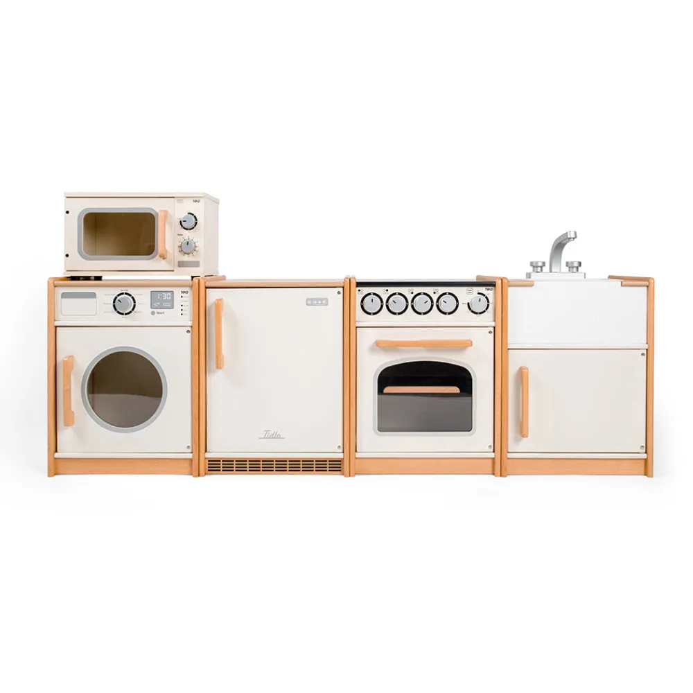 tidlo_white_play_kitchen__1.webp Discount White Play Kitchen Bundle Kids Play Shop Cook And Share | Wooden Toy Food Sets