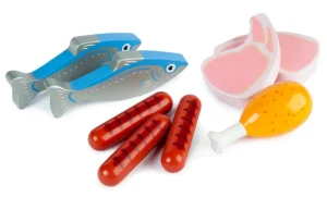 Sale Wooden Meat and Fish Play Shop Cook And Share | Wooden Toy Food Sets