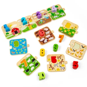New 1-10 Tile Puzzle Wooden Puzzles And Activity Toys | Children's Wooden Puzzles