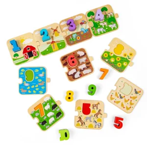 New 1-10 Tile Puzzle Wooden Puzzles And Activity Toys | Children's Wooden Puzzles