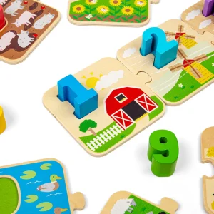 New 1-10 Tile Puzzle Wooden Puzzles And Activity Toys | Children's Wooden Puzzles
