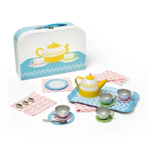 Sale Tin Tea Set Play Shop Cook And Share | Wooden Toy Food Sets