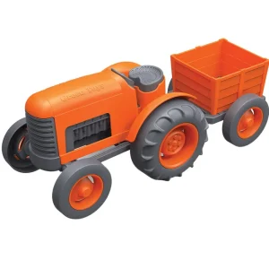Clearance Tractor Orange Wooden Toy Cars For Children