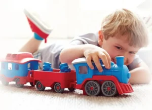 Hot Train (Blue) Wooden Toy Cars For Children