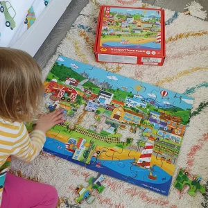Fashion Transport Town Floor Puzzle Wooden Puzzles And Activity Toys | Children's Wooden Puzzles