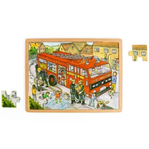 Best Tray Puzzle Fire Engine Wooden Puzzles And Activity Toys | Children's Wooden Puzzles