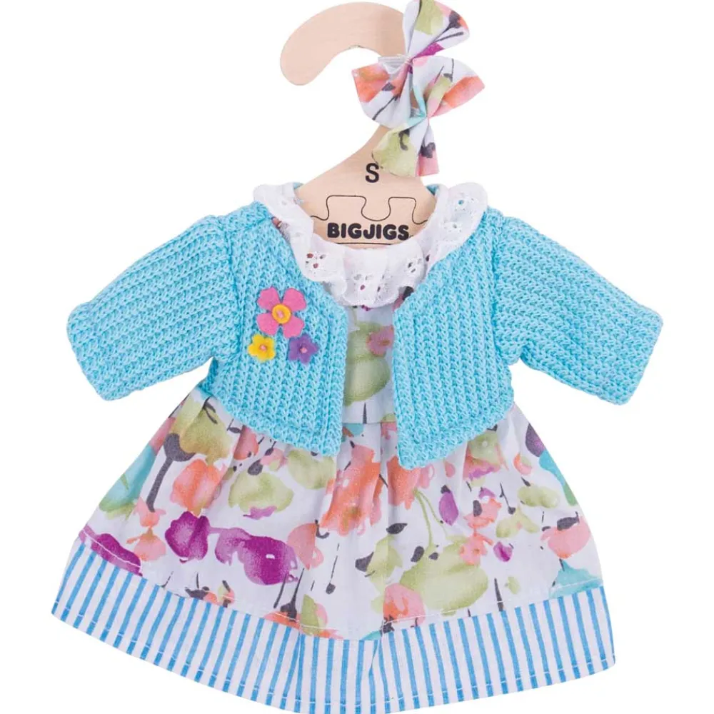 turquoise_cardigan_and_dr_0.webp Clearance Turquoise Cardigan and Dress (for Size Small Doll) Soft Rag Dolls | Soft Toys