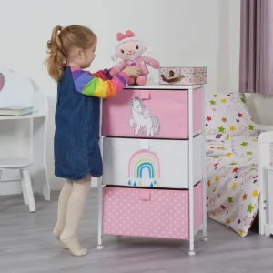 Best Unicorn 3 Drawer Kids Storage Chest Kids Kid’s Furniture