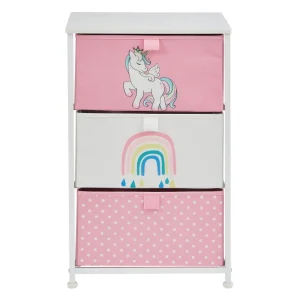 Best Unicorn 3 Drawer Kids Storage Chest Kids Kid’s Furniture