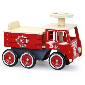 Outlet Vilac Ride On Firetruck Ride On Cars | Wooden Push And Pull Along Toys