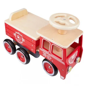 Outlet Vilac Ride On Firetruck Ride On Cars | Wooden Push And Pull Along Toys
