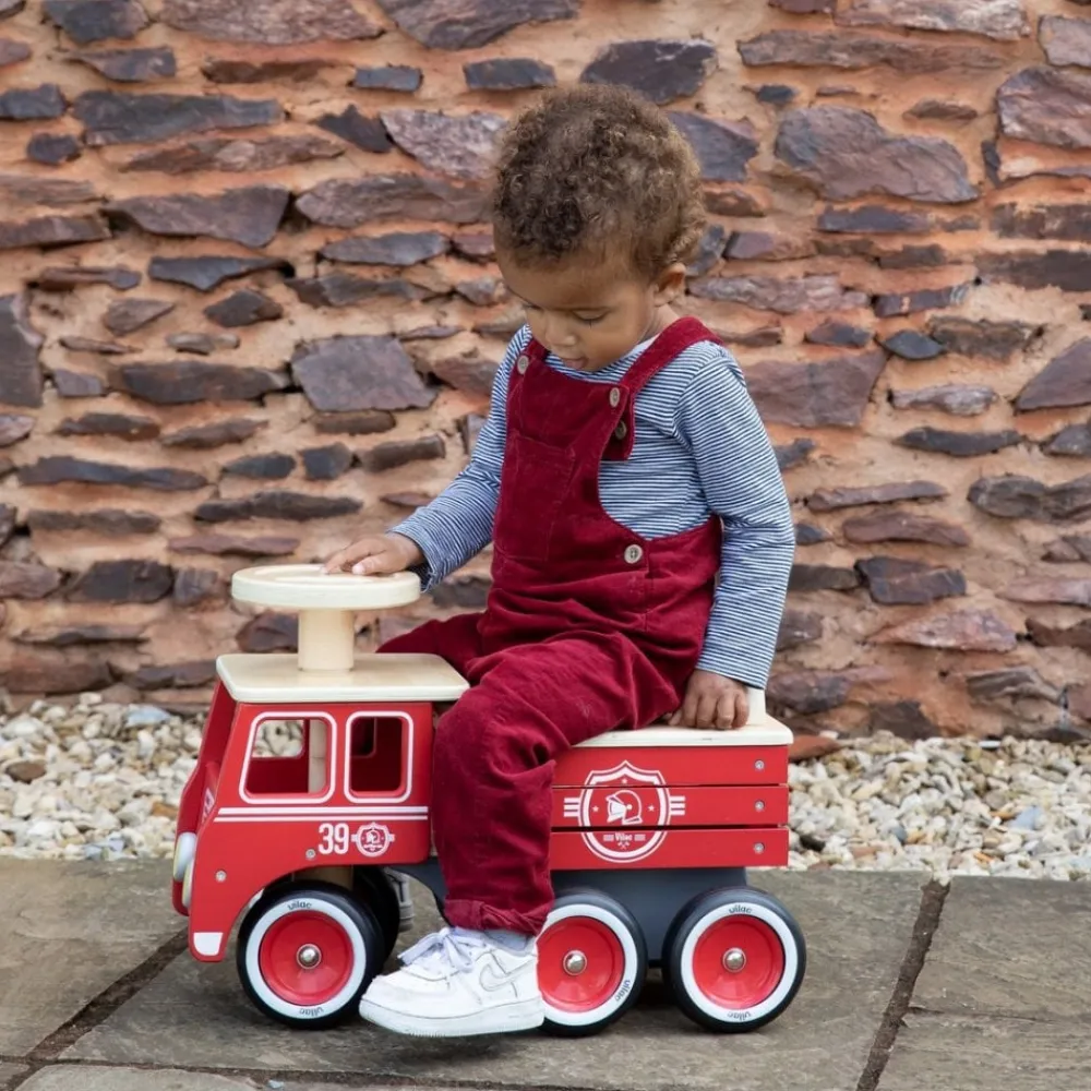 vilac_ride_on_firetruck_2.webp Outlet Vilac Ride On Firetruck Ride On Cars | Wooden Push And Pull Along Toys