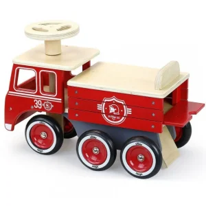 Outlet Vilac Ride On Firetruck Ride On Cars | Wooden Push And Pull Along Toys