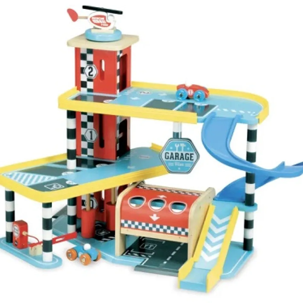 vilac_vilacity_grand_gara_0.webp Hot Vilac Vilacity Grand Garage Traditional Wooden Toys | Wooden Toy Cars For Children
